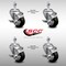 Service Caster 3 Inch SS Black Polyurethane Swivel 12mm Threaded Stem Caster Set Brake SCC SCC-SSTS20S314-PPUB-BLK-TLB-M1215-4 - alternate 4